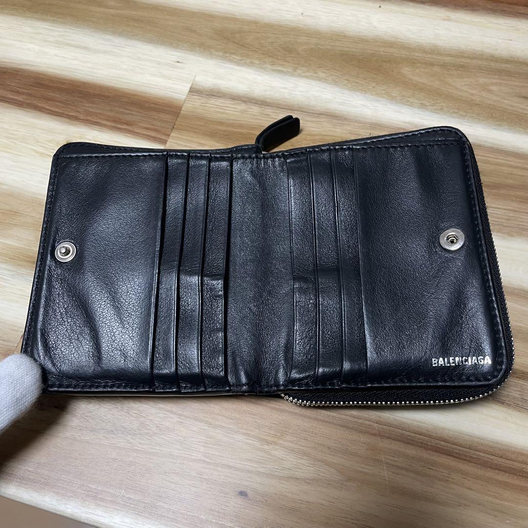 即発送】BALENCIAGA 2つ折り財布 ブラック レザー 551933