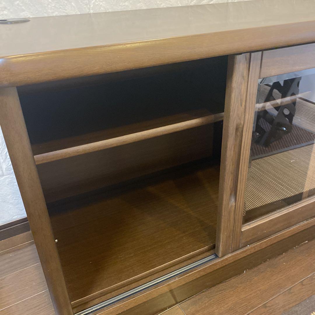 ブラウン木製テレビ台 引き出し3つ付き　130cm