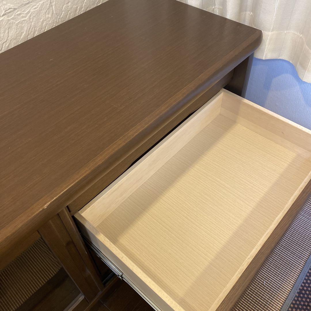 ブラウン木製テレビ台 引き出し3つ付き　130cm