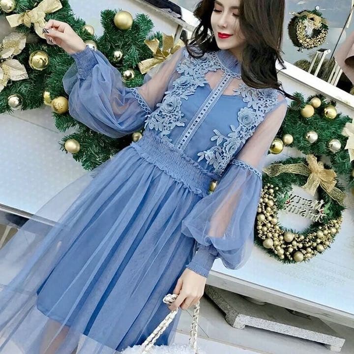 メルカリ 双子コーデ おそろコーデ シースルーチュールワンピース ブルー 青 コスプレ 2 479 中古や未使用のフリマ