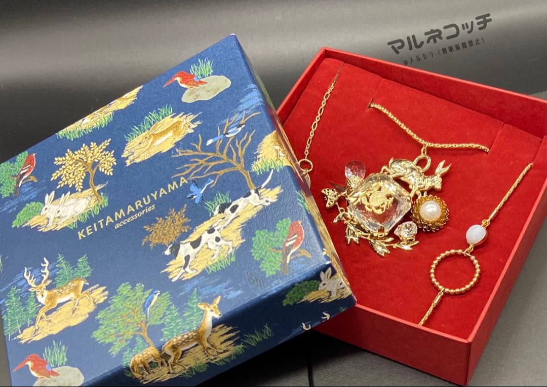 ケイタマルヤマ ネックレス&ブローチ　森のうさぎ　ウサギ　うさぎ