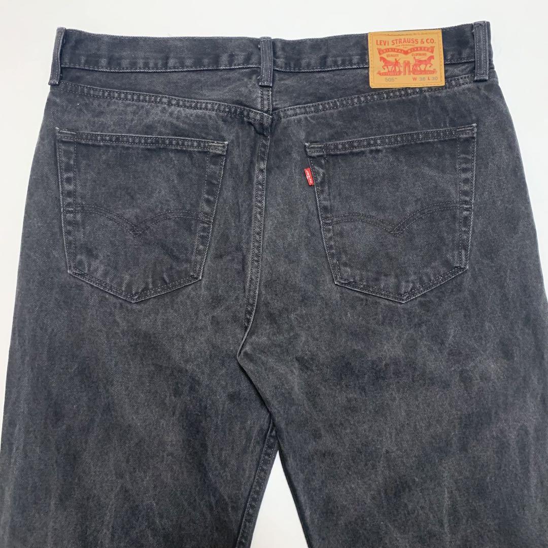 Levi's リーバイス 505 ブラックデニム バギーパンツ W38 6165 - メルカリ