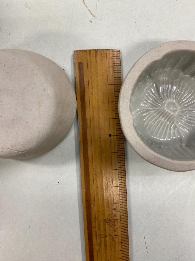 ぽ*ぽ様 和菓子プロ用　陶器製 錦玉型「撫子」羊羹舟付き 18個　　中古品