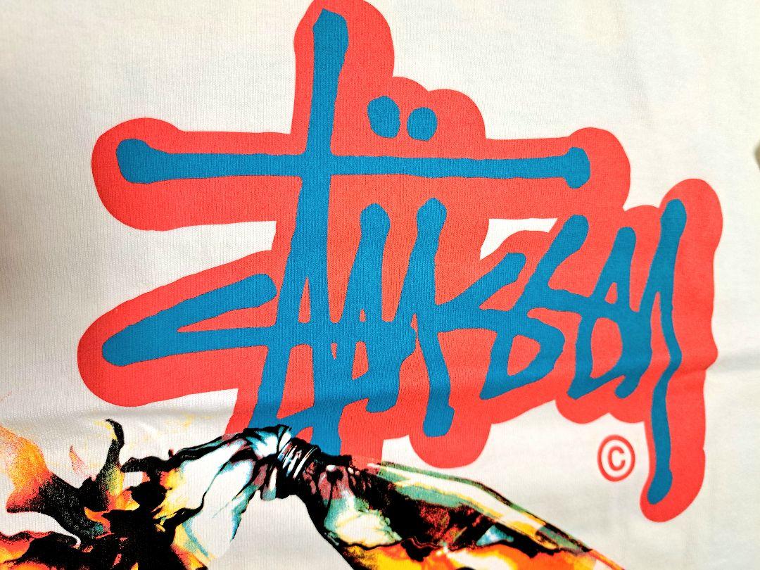 【激レア・新品】Stussy カスタムメイド 火炎瓶 T／白・M・正規品