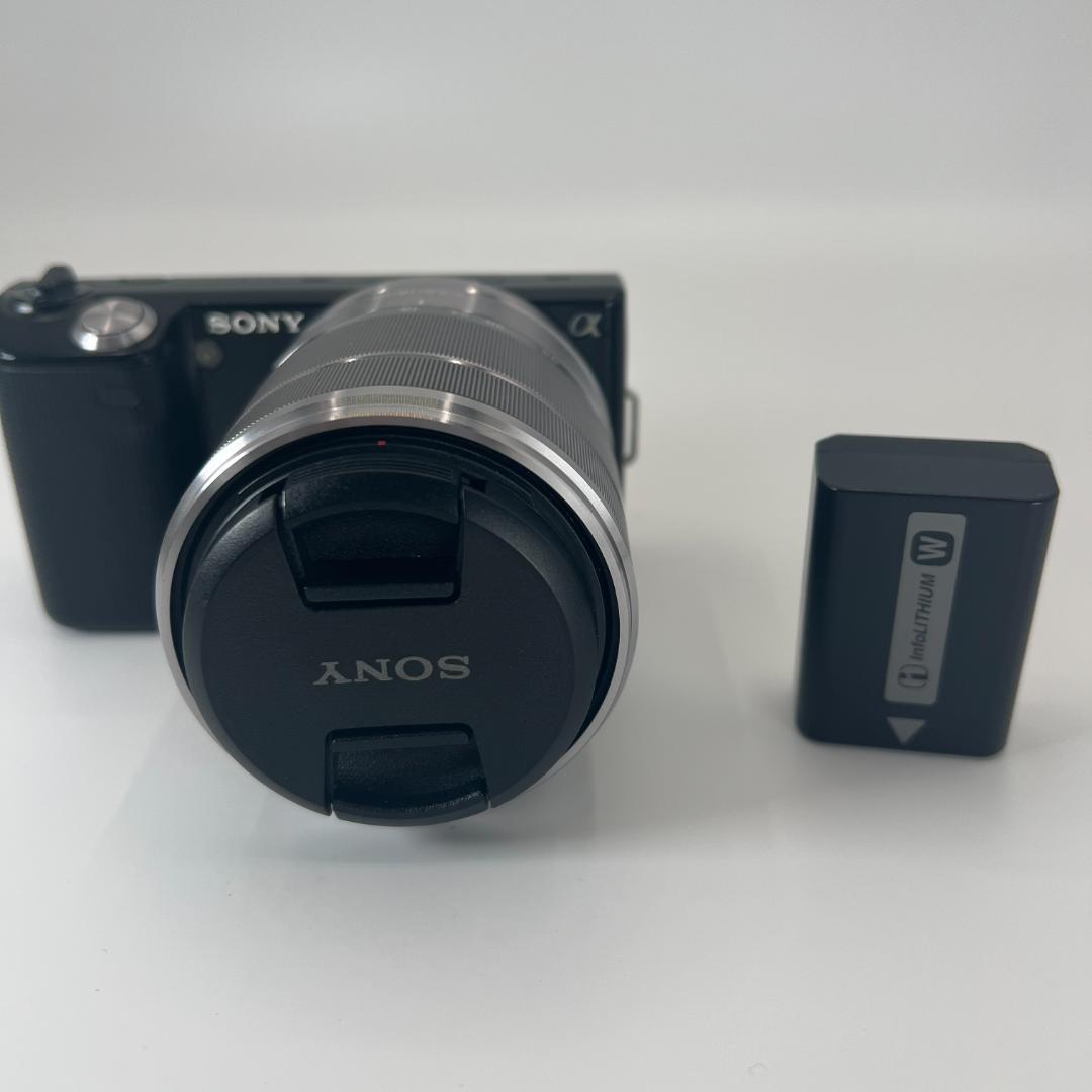【美品】SONY ミラーレス一眼カメラ NEX-5 ブラック　バッテリー付
