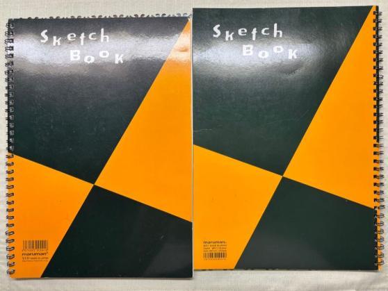 SSスケッチブック 緑・オレンジ スパイラル製本