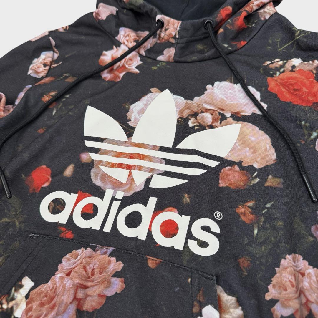 adidas アディダス バラ柄 パーカー レディース Mサイズ フーディ