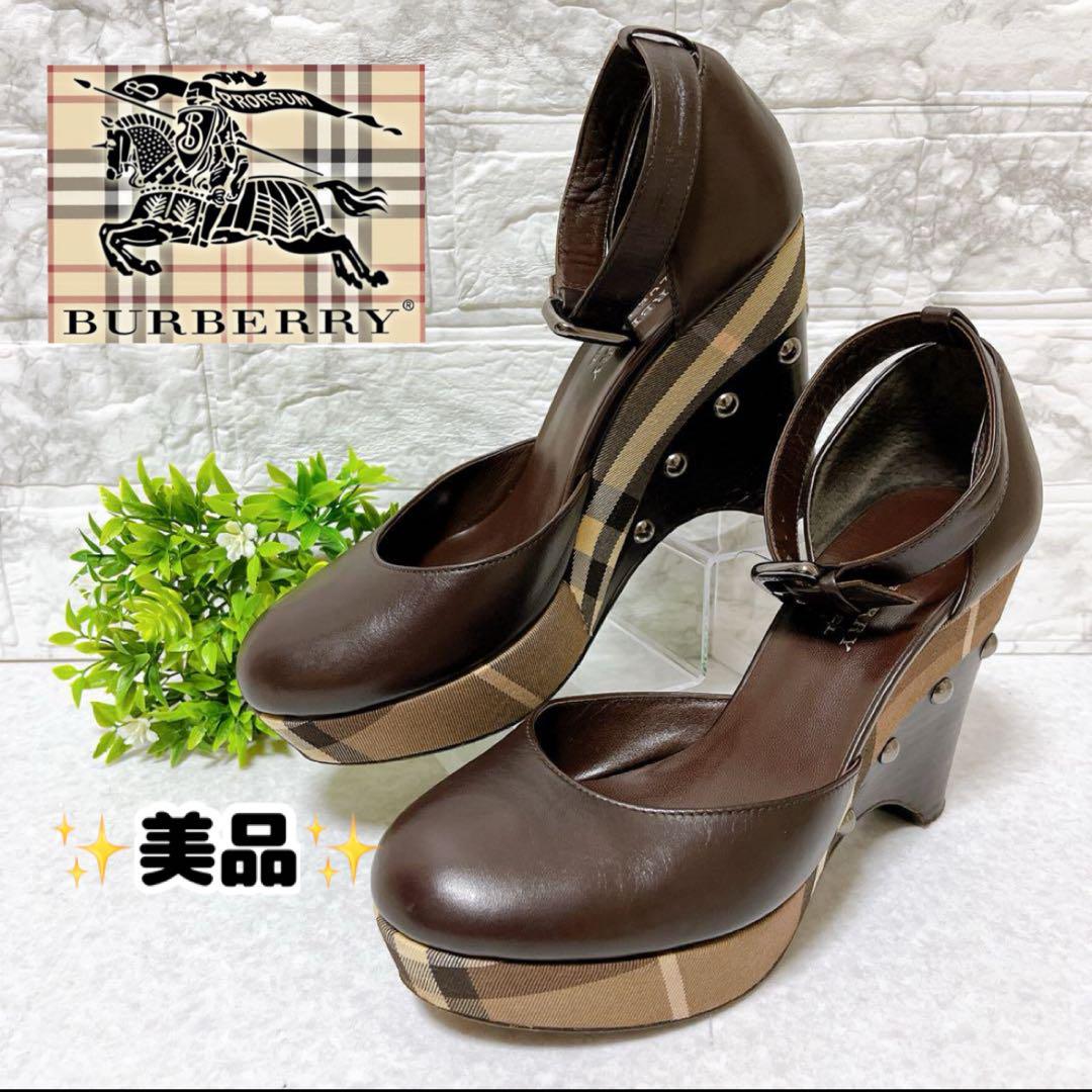 ✨美品✨BURBERRY バーバリー サンダル ミュール ヒール 22.5