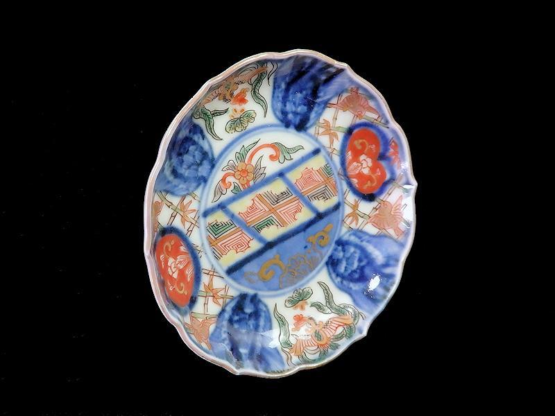 大聖寺伊万里 金襴手 竹笹に雀 桐に鳳凰の図 豆皿 AS-fbcj