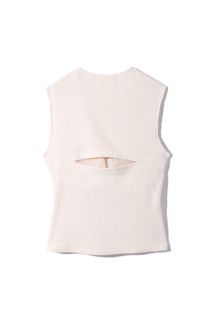 Recycle Cotton Sleeveless Top / White