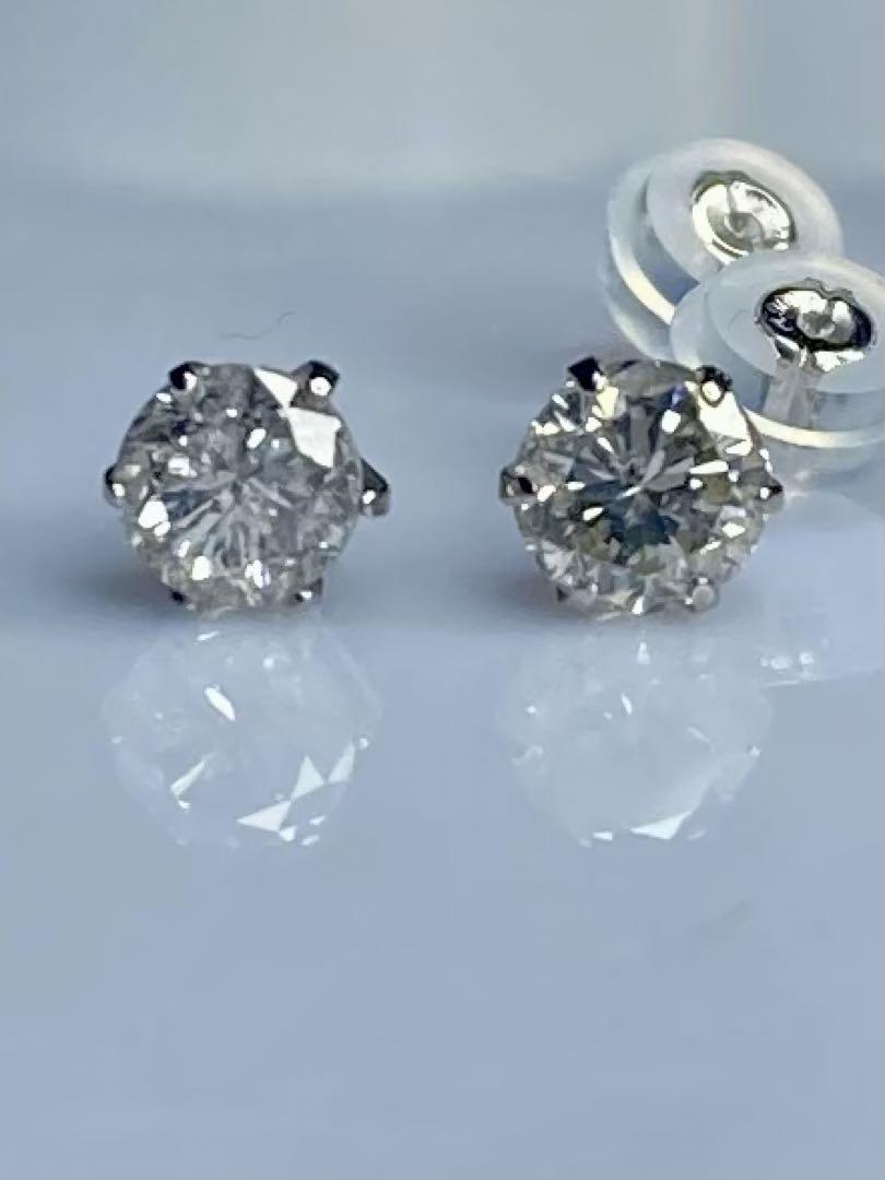 計０．１ｃｔ　PT天然ダイヤモンドピアス 計1．0ct PT 天然ダイヤモンドピアス