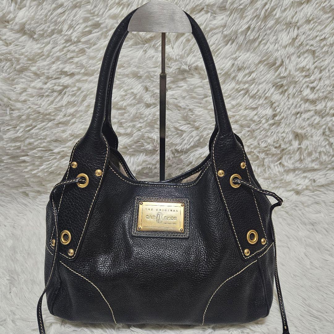 PRADA CAR SHOE カーシュー ハンドバッグ 肩掛け レザー プレート