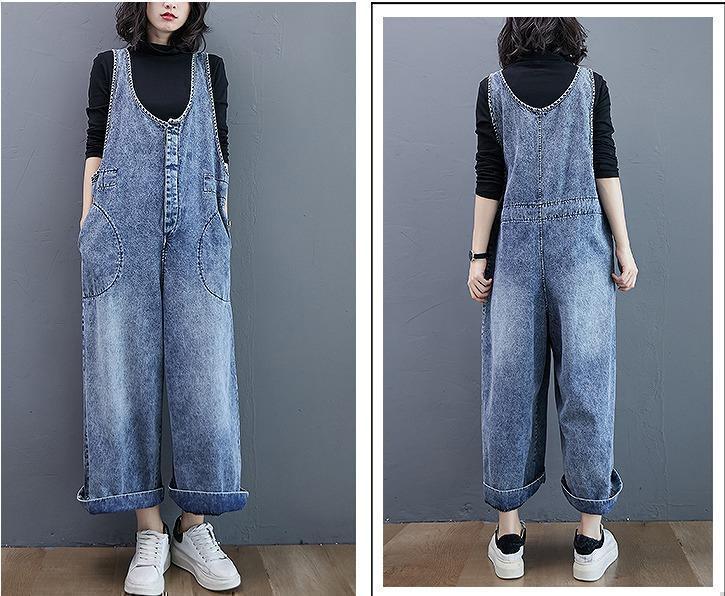 大きいサイズ レディース オーバーオール　サロペット　パンツ　デニム