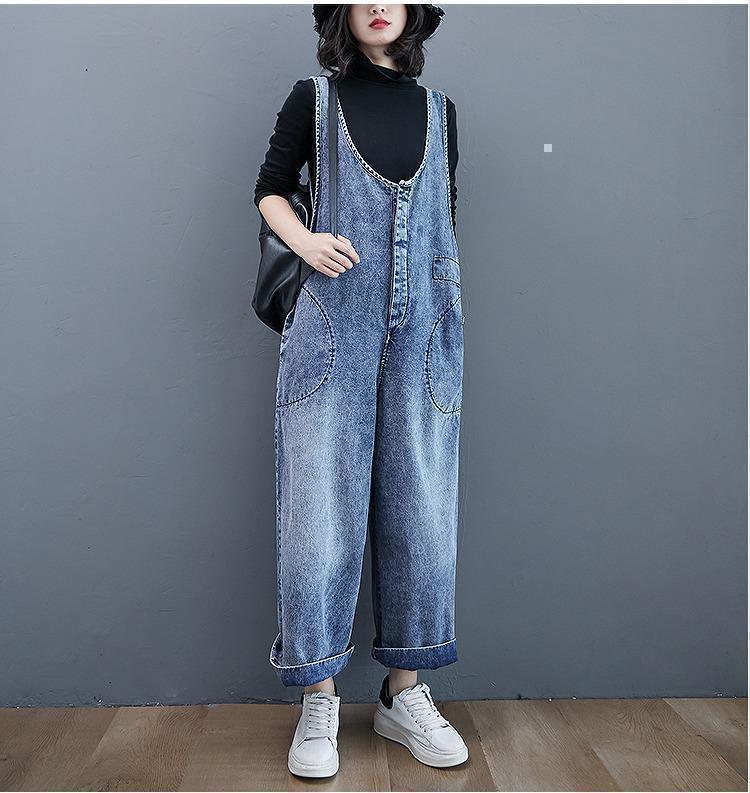 大きいサイズ レディース オーバーオール　サロペット　パンツ　デニム