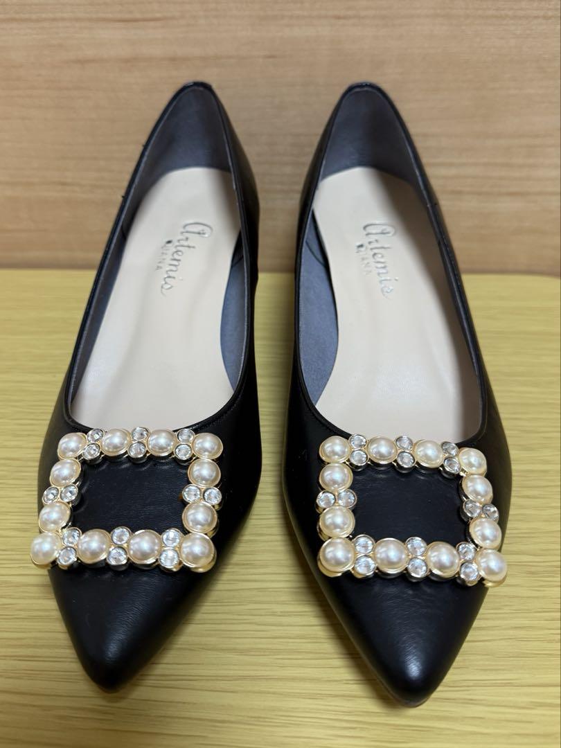 DIANA ダイアナ パールビジューバックルパンプス アルテミス 24.5