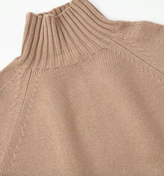 S Max Mara カシミアウールハイネック セーター キャメル S