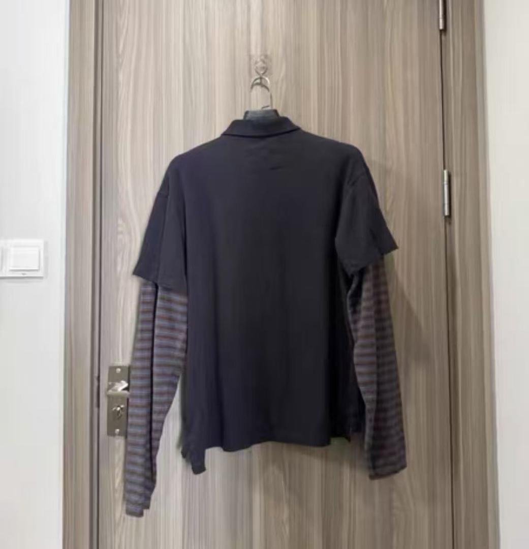 即日発送 ERL ブラック ポロシャツ 長袖 即日発送 ERL ブラック ポロシャツ 長袖