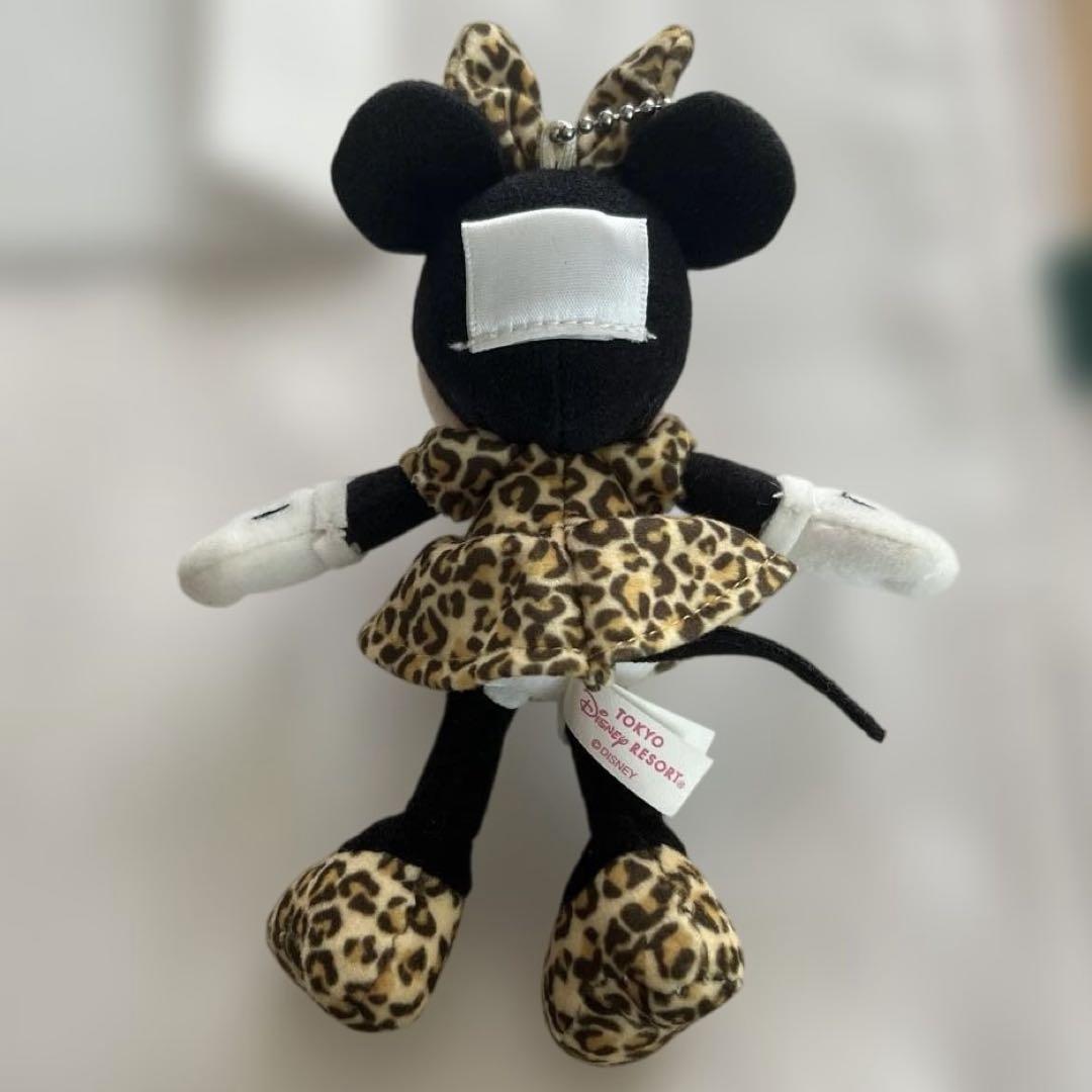 レア ミニー ヒョウ柄コスチューム ぬいぐるみバッジ