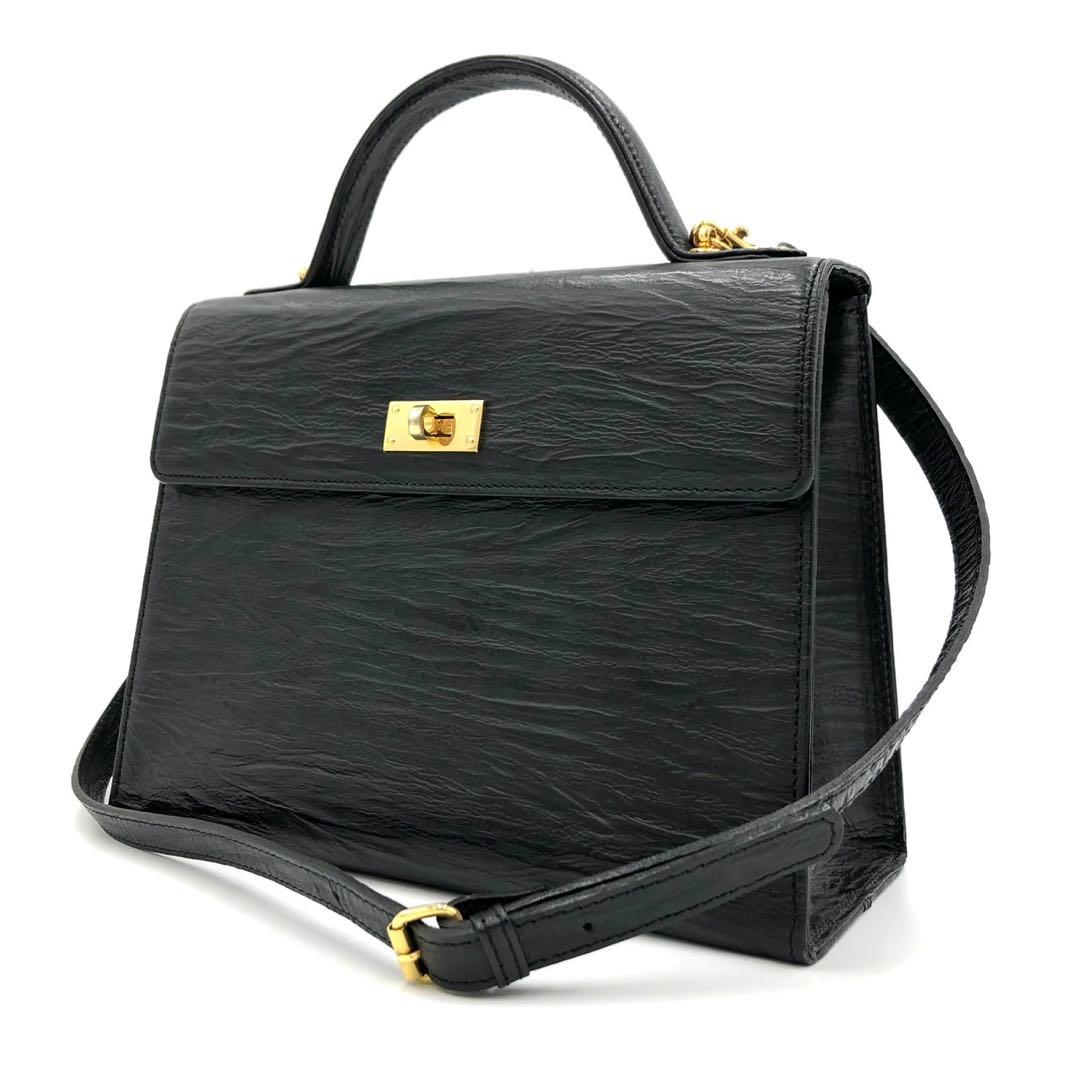 LEON エキゾチック系 2way ショルダーバッグ ターンロック 自立