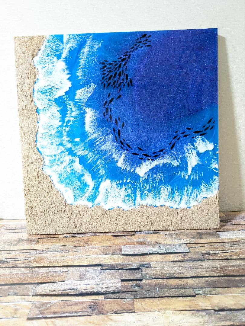 海の抽象画 アクリル画 正方形 海の抽象画 アクリル画 正方形