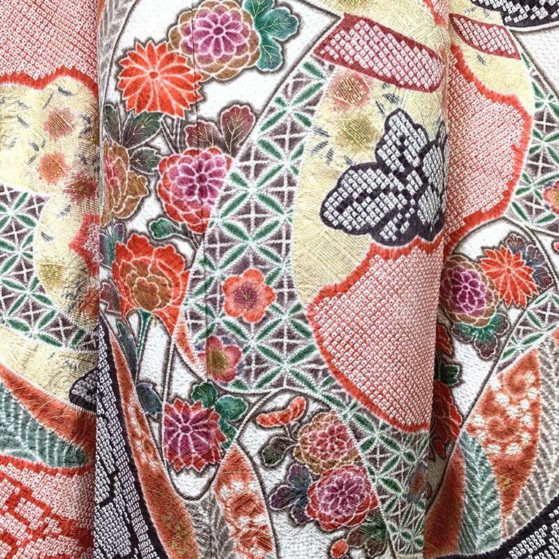 508z33〇振袖 霰文様 地紋 金彩 市松模様 紫〇美品 成人式 結婚式 508z33〇振袖 霰文様 地紋 金彩 市松模様 紫〇美品 成人式 結婚
