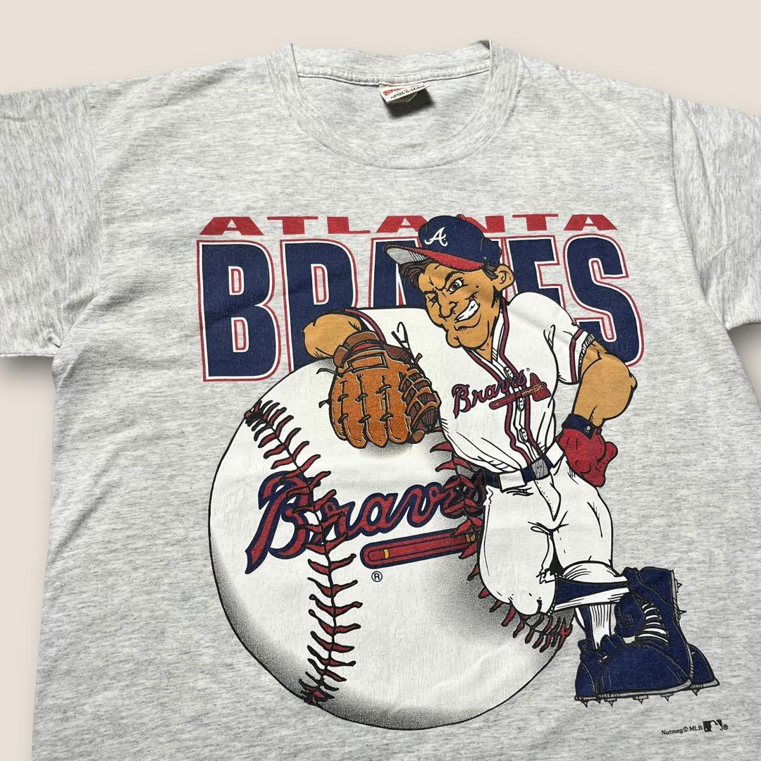 90s NUTMEG Tシャツ MLB ブレーブス ビッグプリント ヴィンテージ