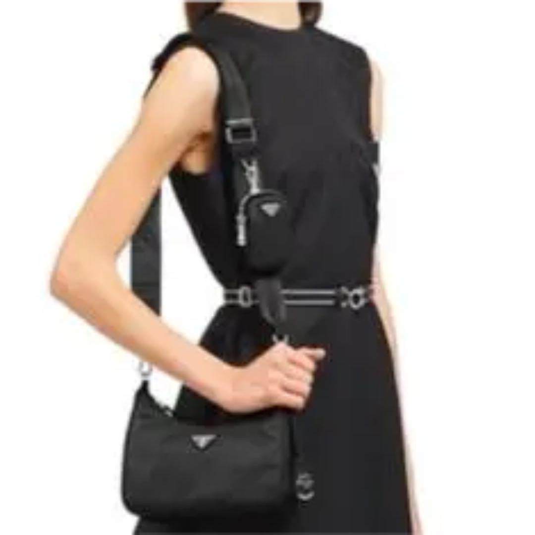 PRADA】プラダ ショルダーバッグ ナイロン 黒 肩掛け A5