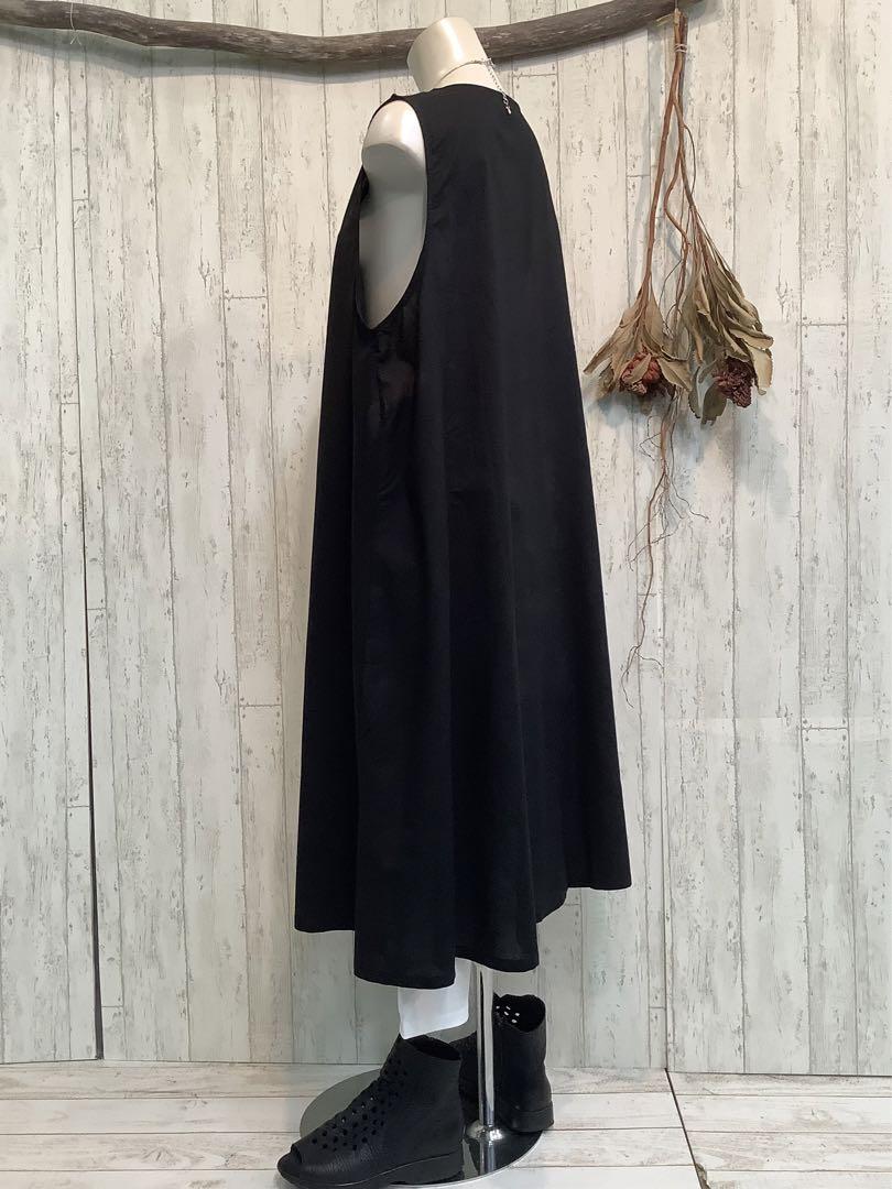 399 新品 黒ブラック×黄イエロー ノースリーブ ワンピース