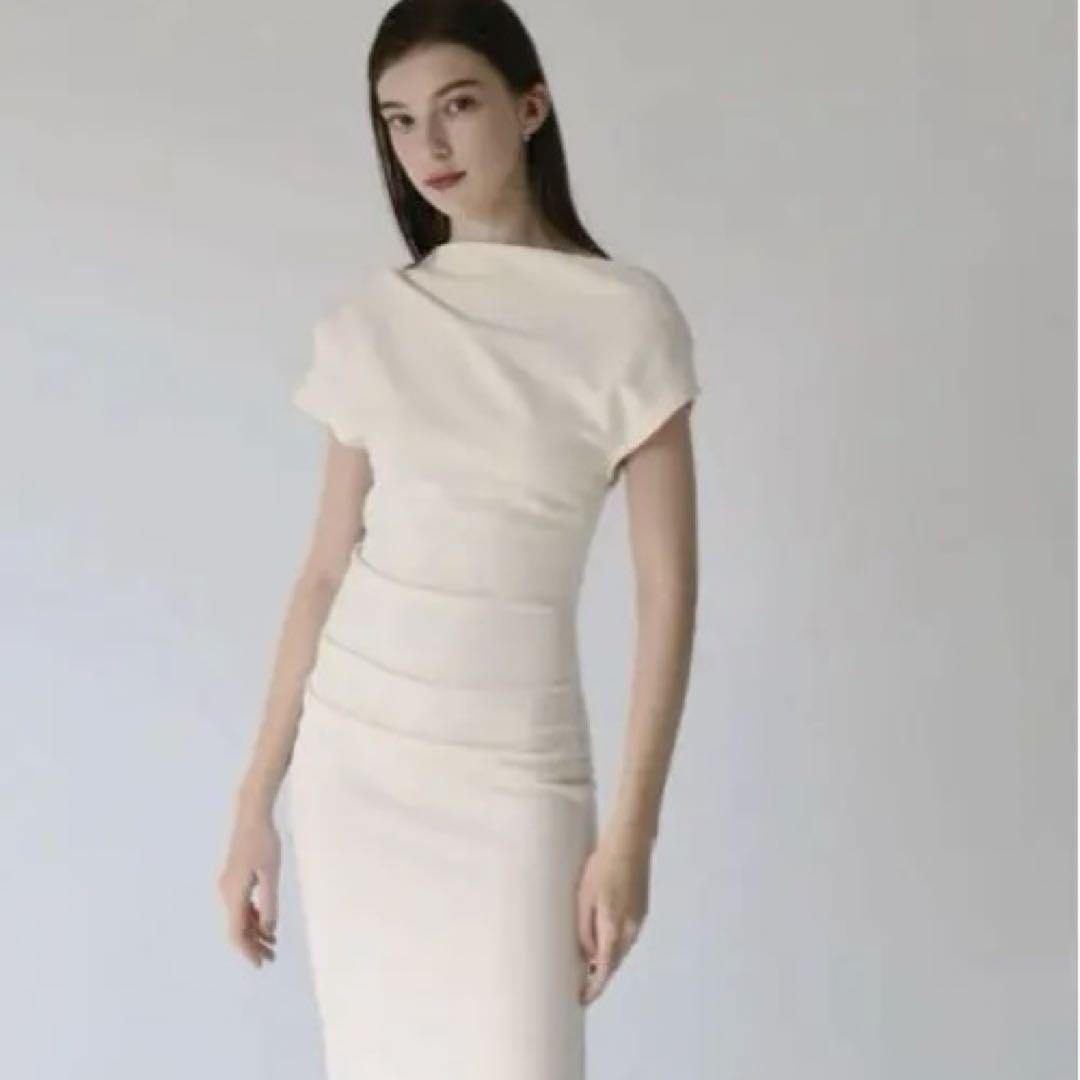 Maison celon off shoulder drape dressワンピース