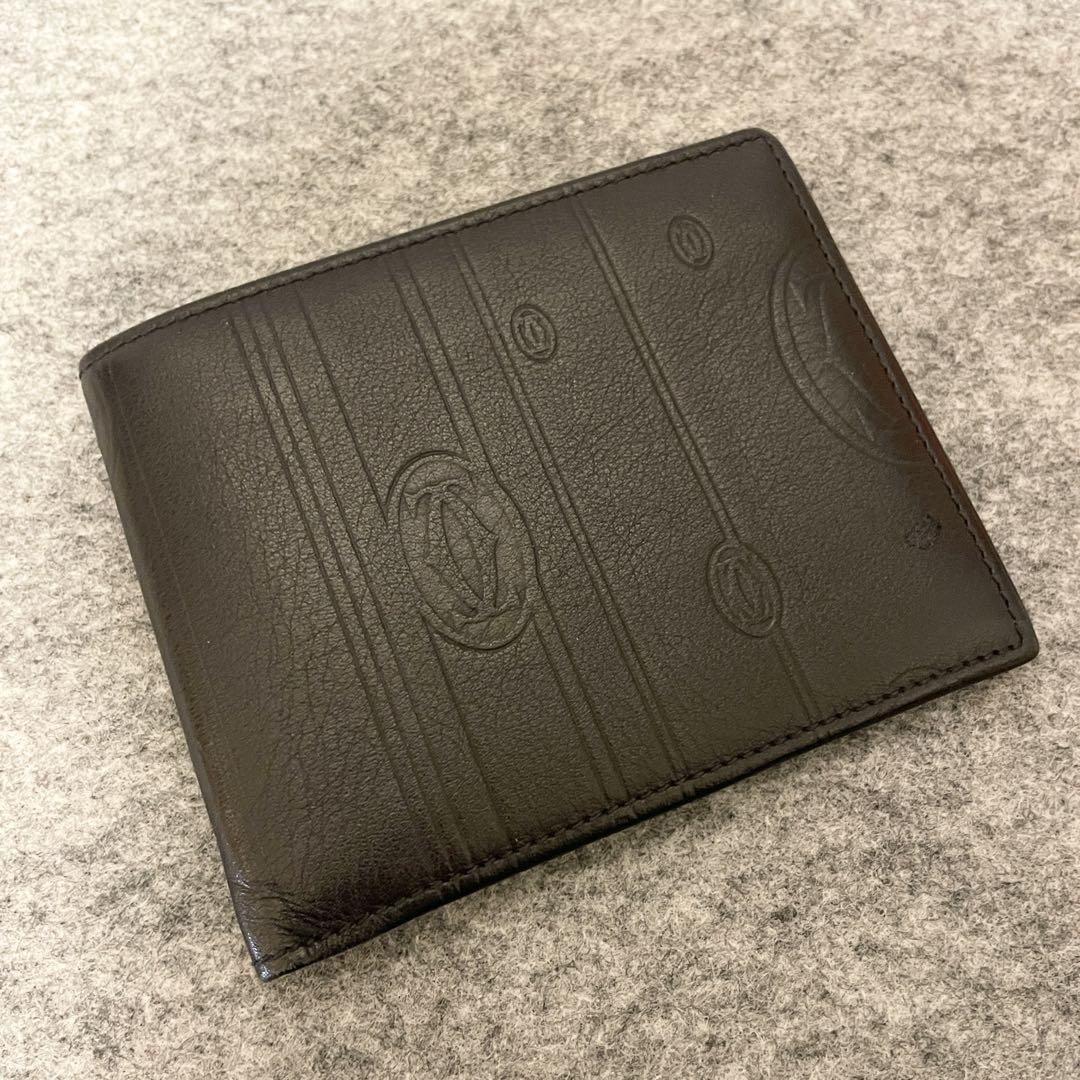 【未使用級】　Cartier 二つ折り財布　ハッピーバースデー　レザー　ブラック