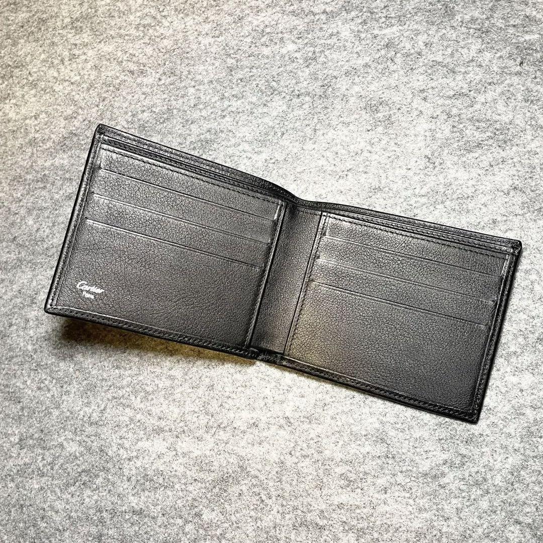 【未使用級】　Cartier 二つ折り財布　ハッピーバースデー　レザー　ブラック