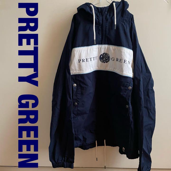 9792円 話題の行列 pretty green ロゴアノラックパーカー フーディー サイズ3 ネイビー