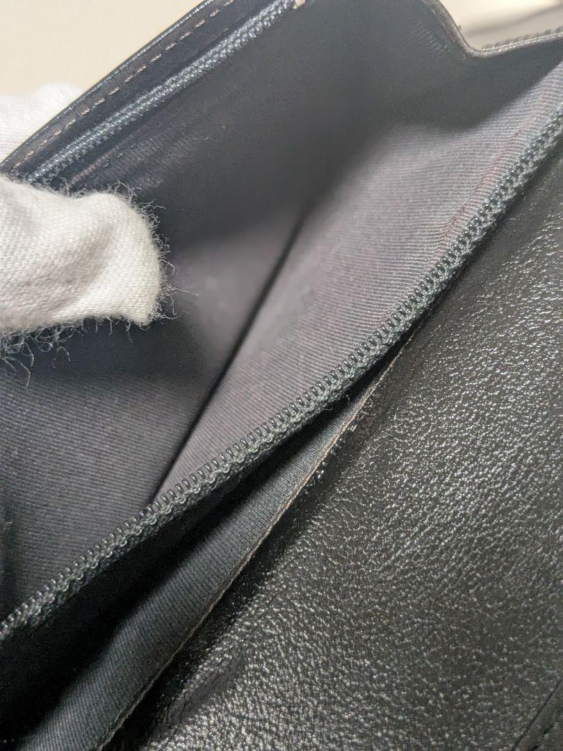 シャネル　黒　長財布　レザー　チェーンウォレット　ココ　二つ折り