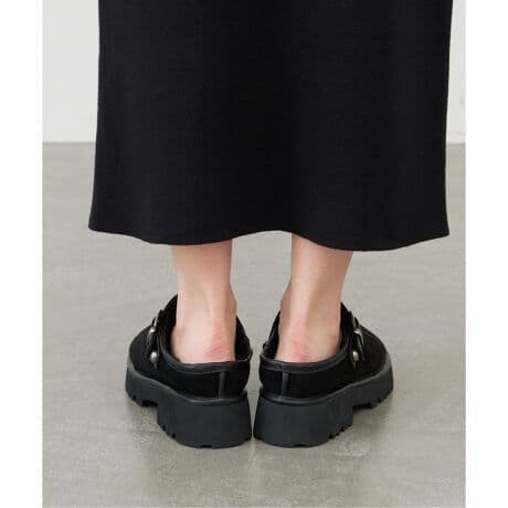 Le Talon GRISEベルテッドムートンクロッグキャメルタロンスリッポンS