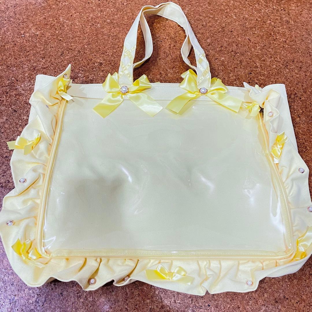 ザッカマート A3 黄色 イエロー 痛バッグ ザッカマート A3フリルデザイン痛バッグ用トートバッグ5周年verザッカマート痛バ フリルトート イエロー A3 痛バッグ
