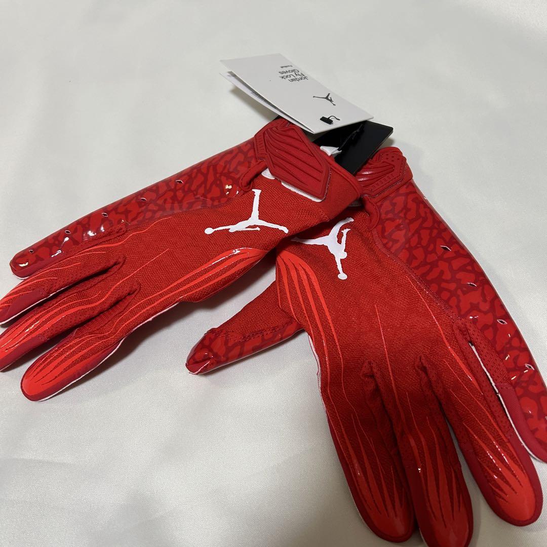 新品】 アメフト Jordan Fly Lock グローブ RED L グローブ