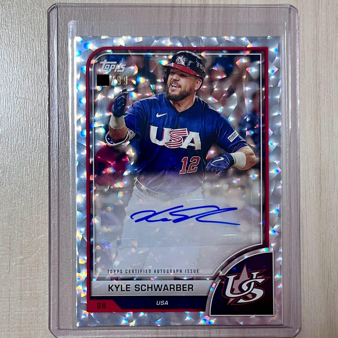 高品質の人気 Topps 2023 /99 直筆サイン Schwarber Kyle WBC スポーツ選手