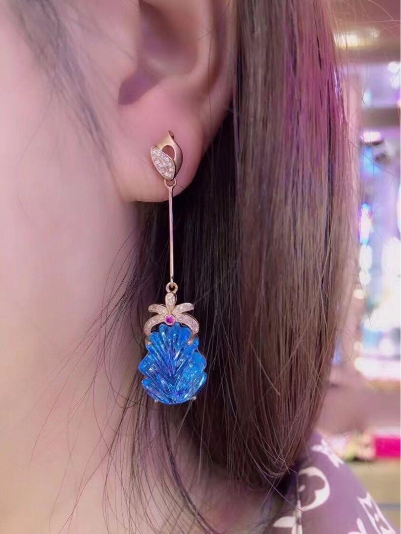 楽天市場】トパーズ ピアス 揺れる 18k ゴールド 一粒ピアス 11