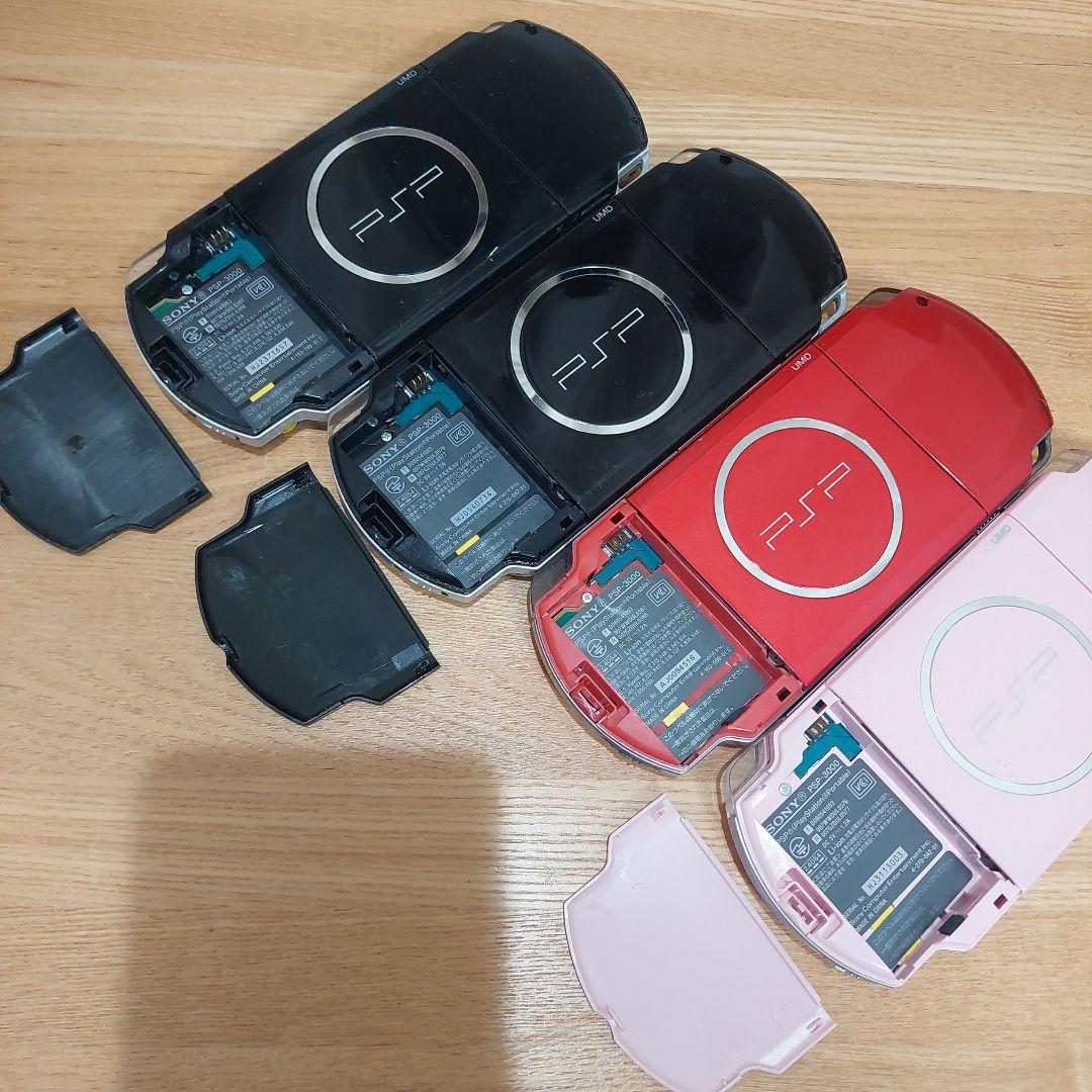 ジャンク品 SONY PSP-3000 4台セット 黒 赤 ピンク UP786_INFO