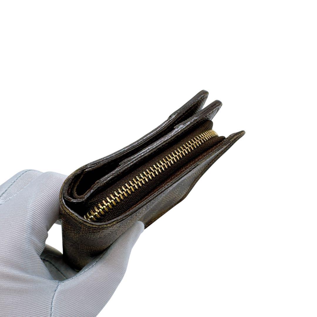 【美品】ルイヴィトン コンパクトジップ ダミエ N61668 ルイヴィトン N61668 ダミエ コンパクトジップ 二つ折り財布 美