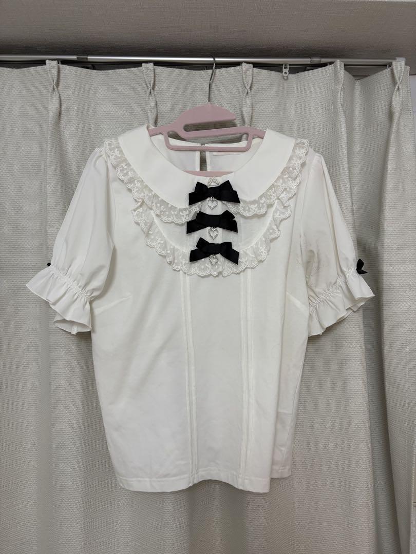 【あい⠀】LIZLISA リズリサリボンビジュートップ ス半袖