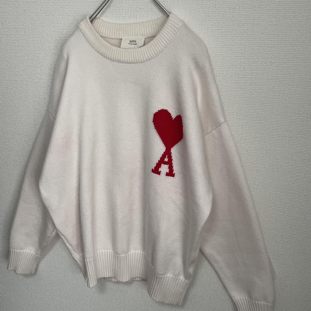 人気モデル アミ アレクサンドルマテュッシ ニット ハート刺繍 クルーネック