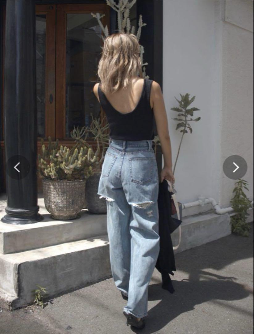 最安価♡EVRIS BACKスラッシュワイドデニムパンツ ZARAmoussy