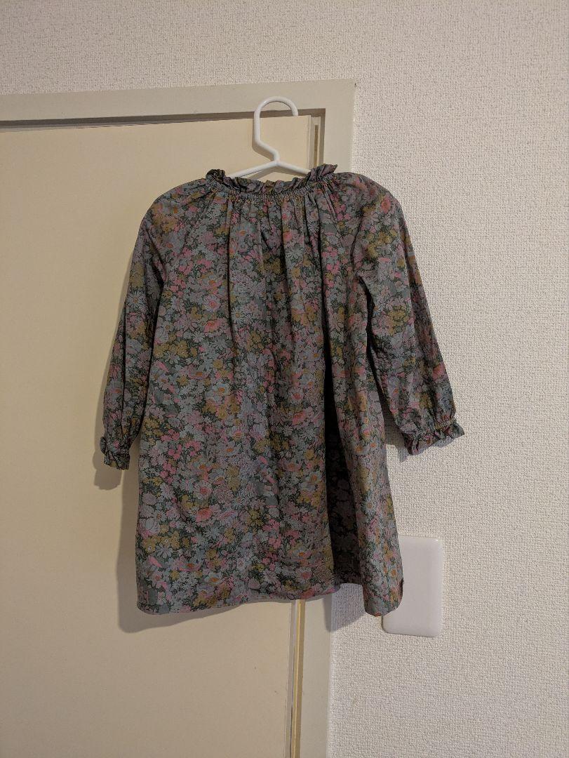 ボンポワン　Bonpoint　花柄 七分袖ワンピース
