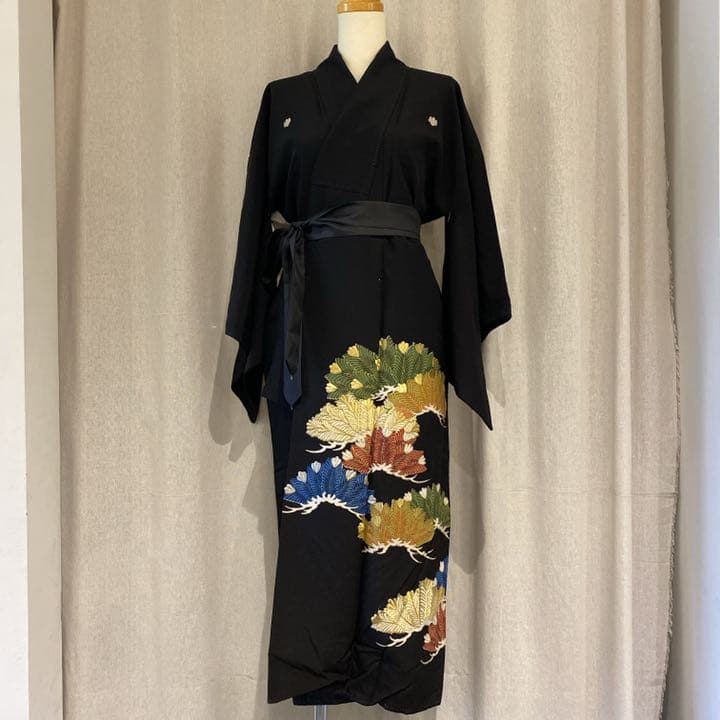 着物 きもの 絹 花菱 花立涌 袷 広衿 舞踊 cyberprint.co.jp