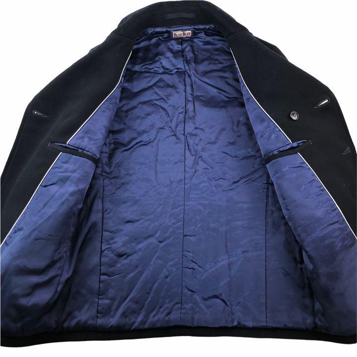 定価約4万 美品 BLUE BLUE ブルーブルー カシミヤ混ピーコート 2/M