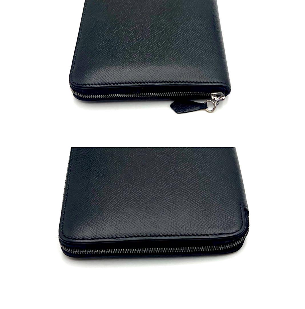エルメス アザップ コンバイン ラウンドファスナー 長財布 ブラック