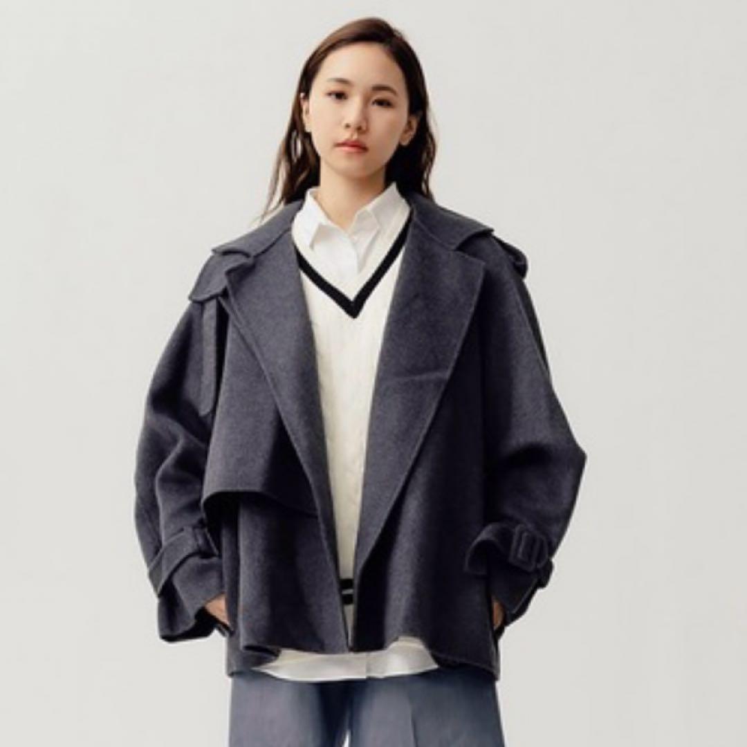 RANDEBOO Half trench wool coat ダークグレー SIZE RANDEBOO
