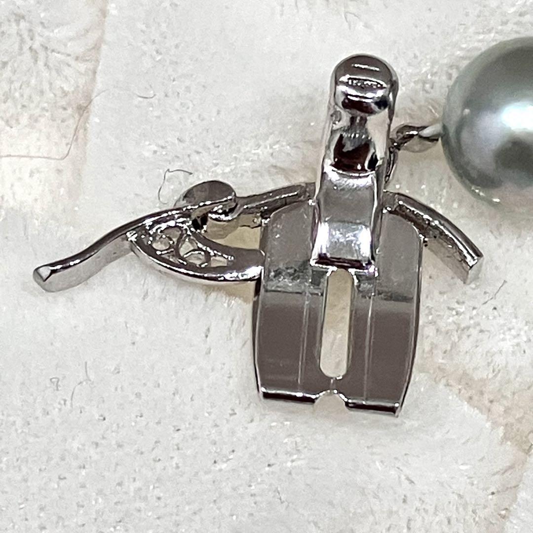 美品 あこや真珠 ネックレス 干渉色 SILVER 刻印 パールネックレス