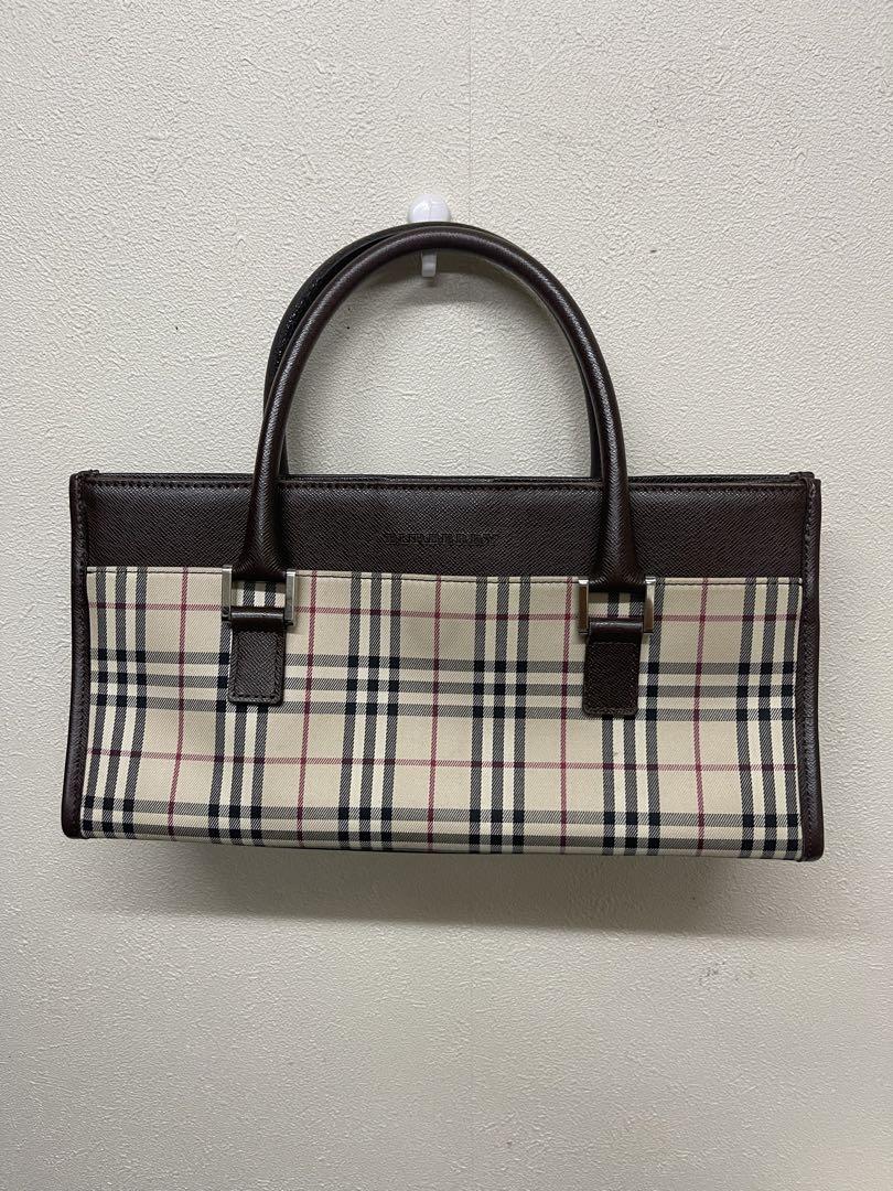 BURBERRY/バーバリー ブラウン ンノバチェック キャンバス レザー